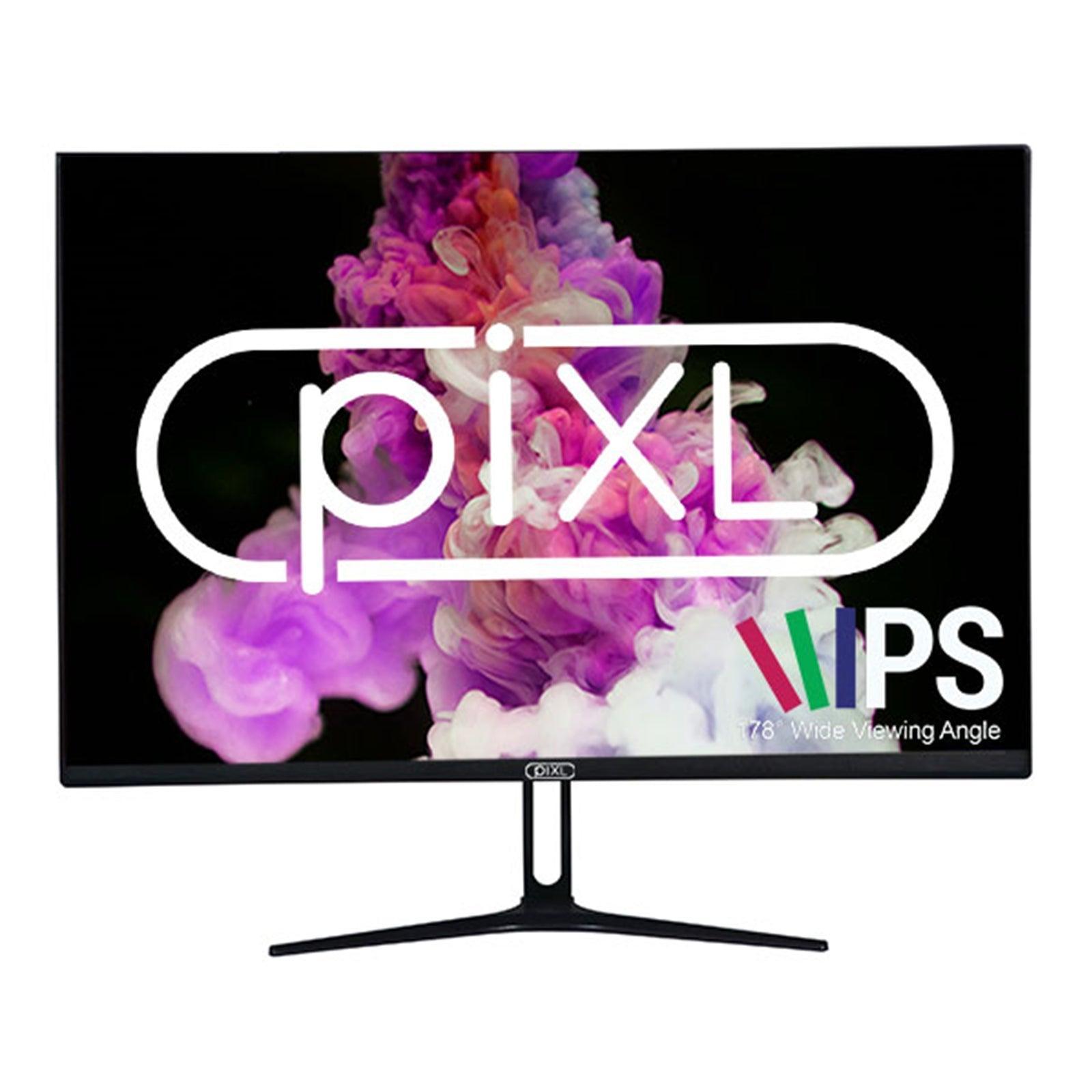 piXL PX24IVH 24 Inch Frameless Monitor, Widescreen IPS LCD Panel, 5ms Response Time, 75Hz Refresh Rate, Full HD 1920 x 1200, 16:10 Aspect Ratio, VGA / HDMI, 16.7 Million Colour Support, Black Finish-PCR Business Solutions Ltd
